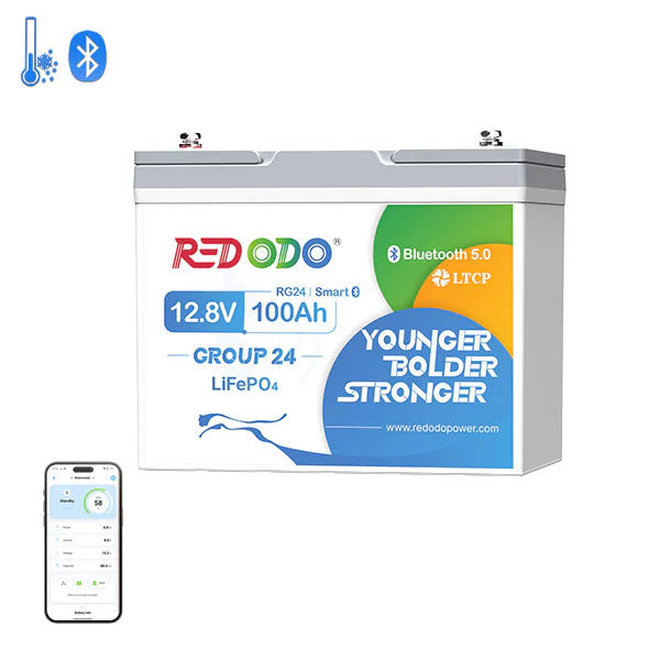 REDODO 12V 100Ah GRUPA 24 LiFePO4 BLUETOOTH BATERIJA