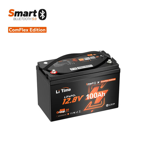 LITIME 12V 100AH SMART COMFLEX LIFEPO4 BATERIJA Z BLUETOOTH IN VICTRON KOMUNIKACIJO