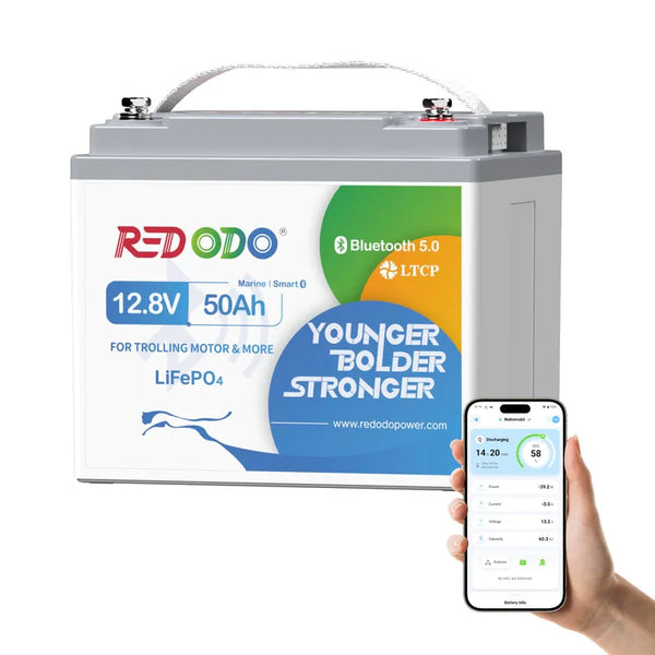 REDODO 12V 50Ah PRO LiFePO4 BATERIJA Z BLUETOOTH