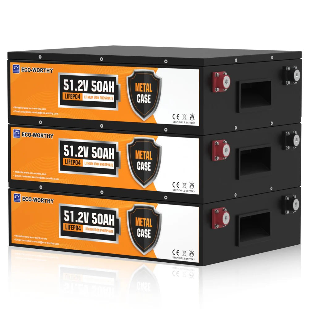 ECO-WORTHY 48V 50Ah LiFePO₄ HIŠNI HRANILNIK ENERGIJE – STACKABLE