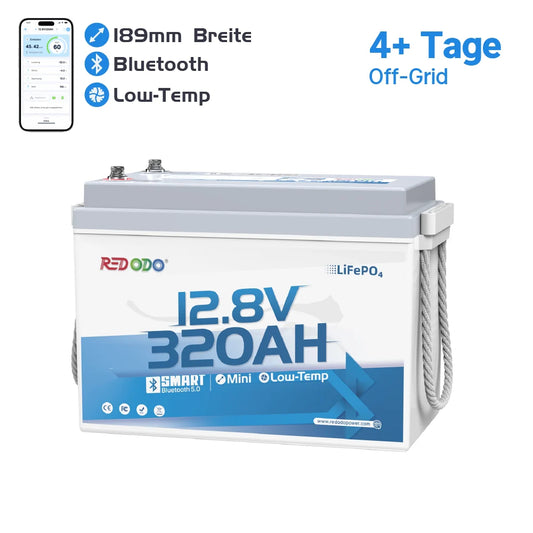 REDODO 12V 320AH B190 BLUETOOTH LIFEPO4 BATERIJA – 4096WH ZA AVTODOME, PLOVILA IN OFF-GRID SISTEME