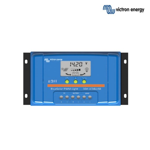 VICTRON BLUESOLAR PWM 30 LCD – PWM SOLARNI REGULATOR Z LCD ZASLONOM IN USB IZHODOM (12 V / 24 V)