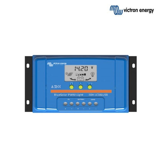 VICTRON BLUESOLAR PWM 30 LCD – PWM SOLARNI REGULATOR Z LCD ZASLONOM IN USB IZHODOM (12 V / 24 V)