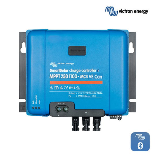VICTRON SMARTSOLAR MPPT 250/100-MC VE.CAN – MPPT SOLARNI REGULATOR Z BLUETOOTHOM ZA 12 V / 24 V / 36 V / 48 V SISTEME
